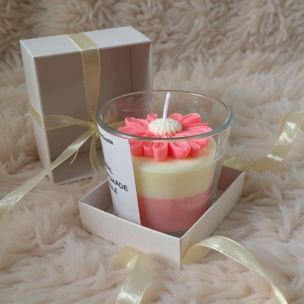 Floral Two Shade Candle/ premium soy wax luxury candle India