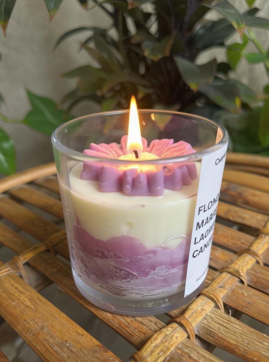 Floral Marble Candle