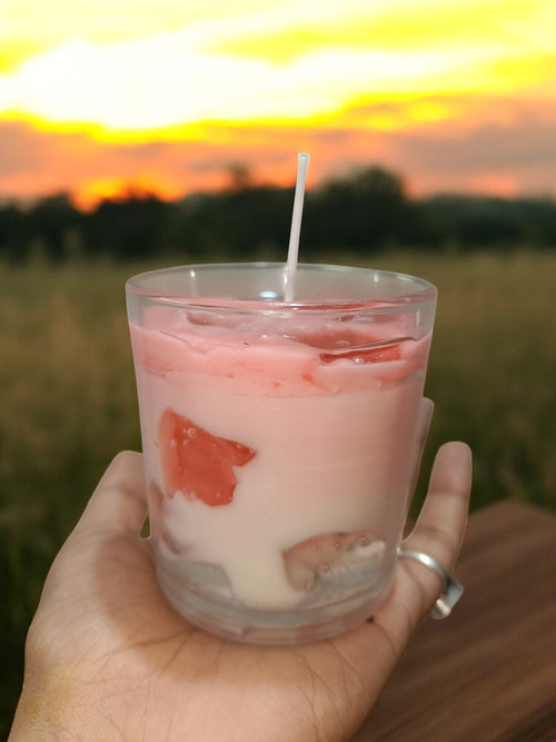 Cold Brew Strawberry/Pink Latte Candle/ premium luxury soy wax