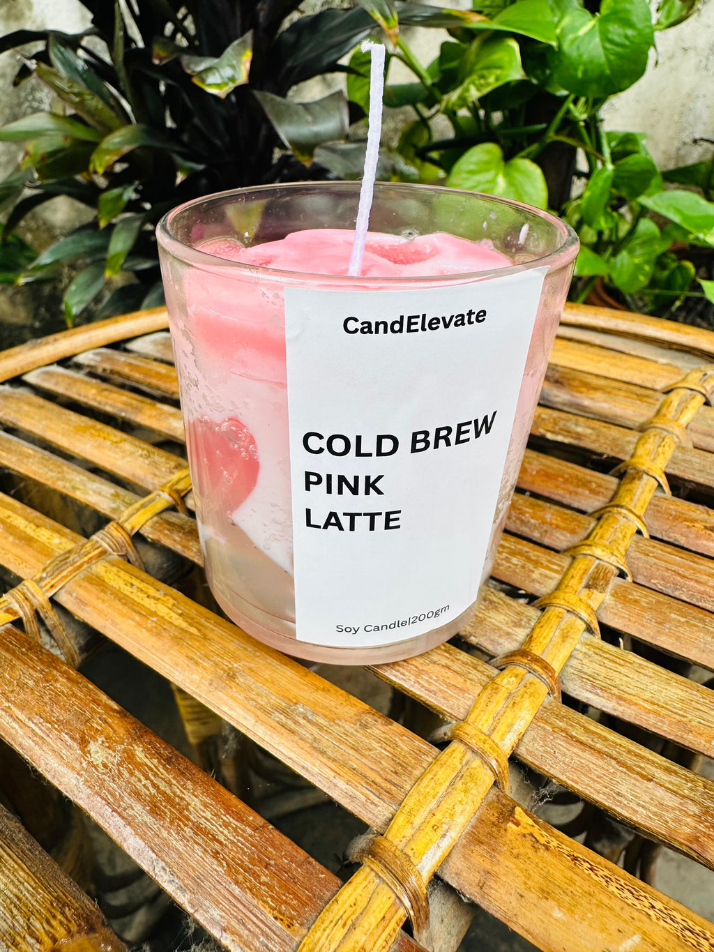 Cold Brew Strawberry/Pink Latte Candle/ premium luxury soy wax