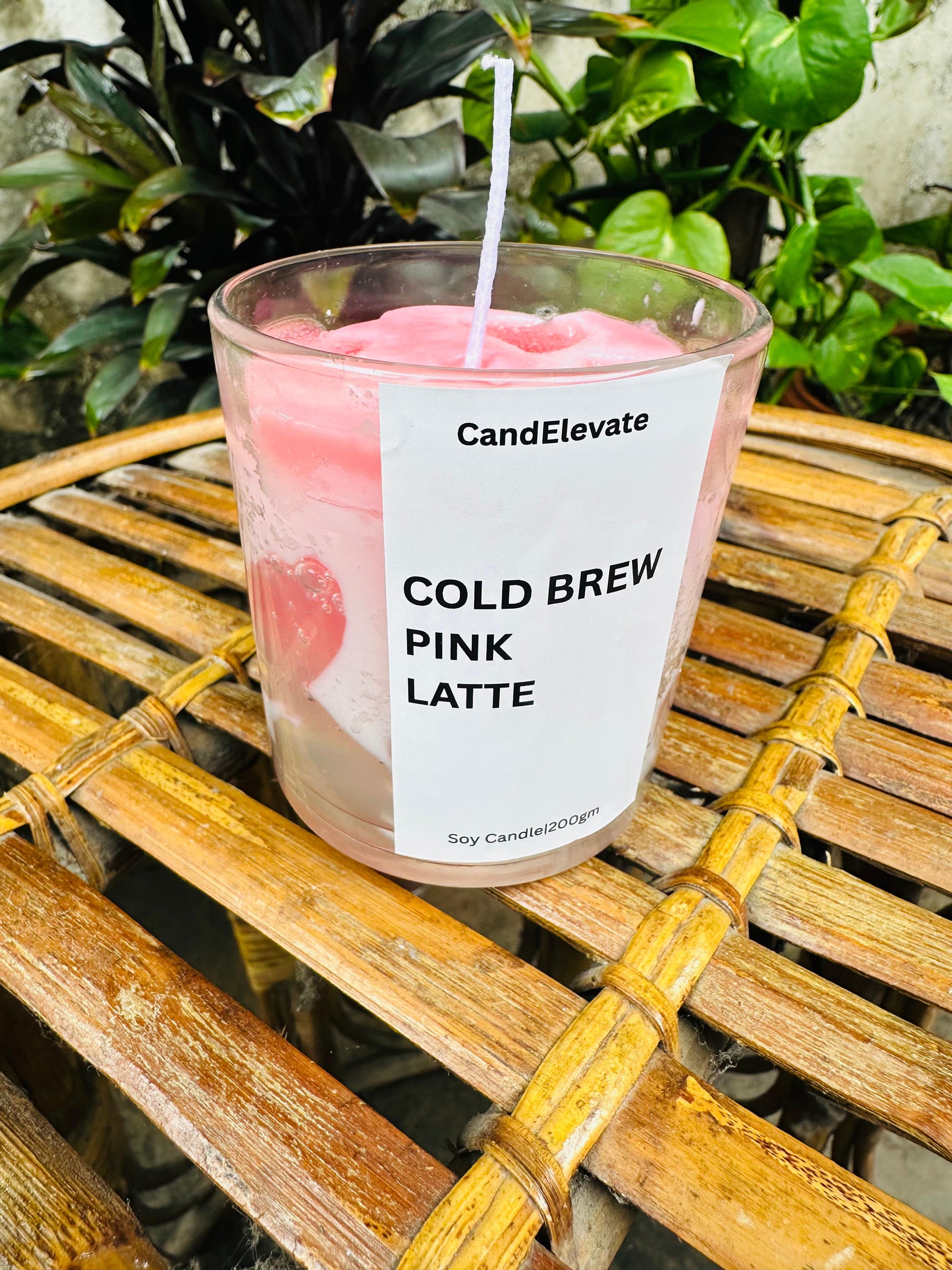Cold Brew Strawberry/Pink Latte Candle/ premium luxury soy wax