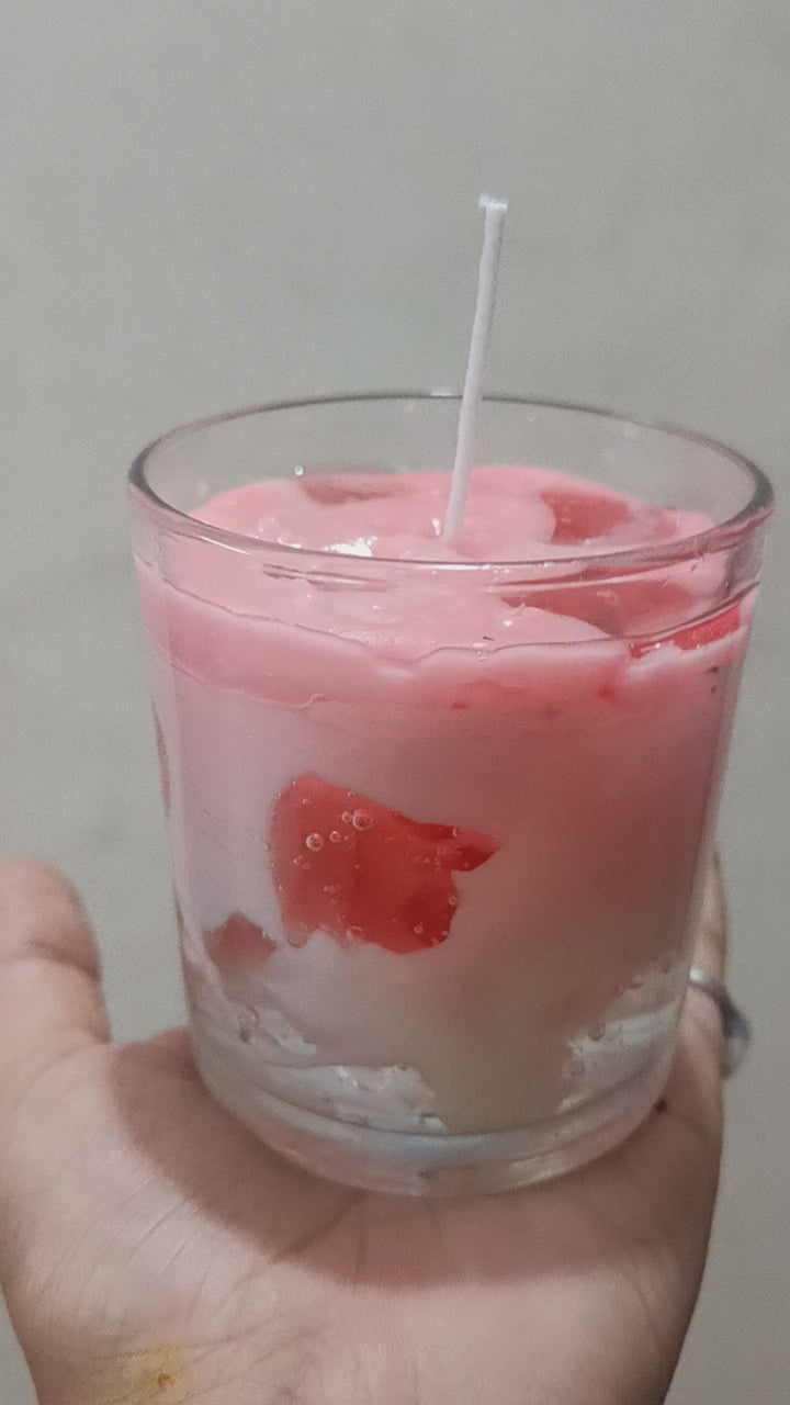 Cold Brew Strawberry/Pink Latte Candle/ premium luxury soy wax