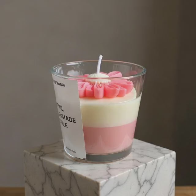 Floral Two Shade Candle/ premium soy wax luxury candle India