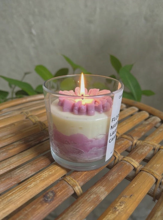 Floral Marble Candle